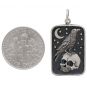  Sterling Silver Skull and Raven Pendant