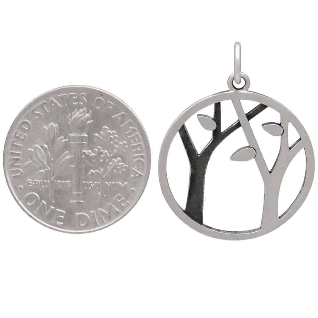 Sterling Silver Openwork Tree Charm