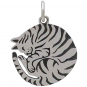 Sterling Silver Curled Cat Charm