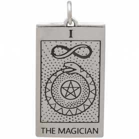 Sterling Silver Magician Tarot Card Charm