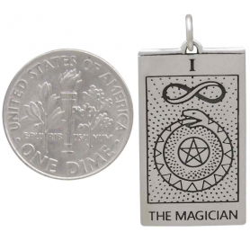 Sterling Silver Magician Tarot Card Charm
