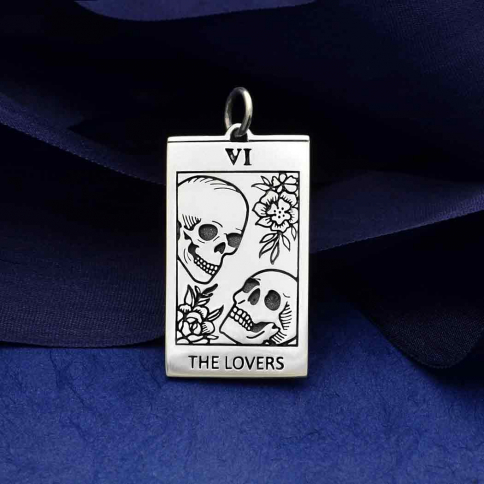 Sterling Silver Lovers Tarot Card Charm