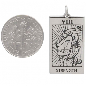 Sterling Silver Strength Tarot Card Charm