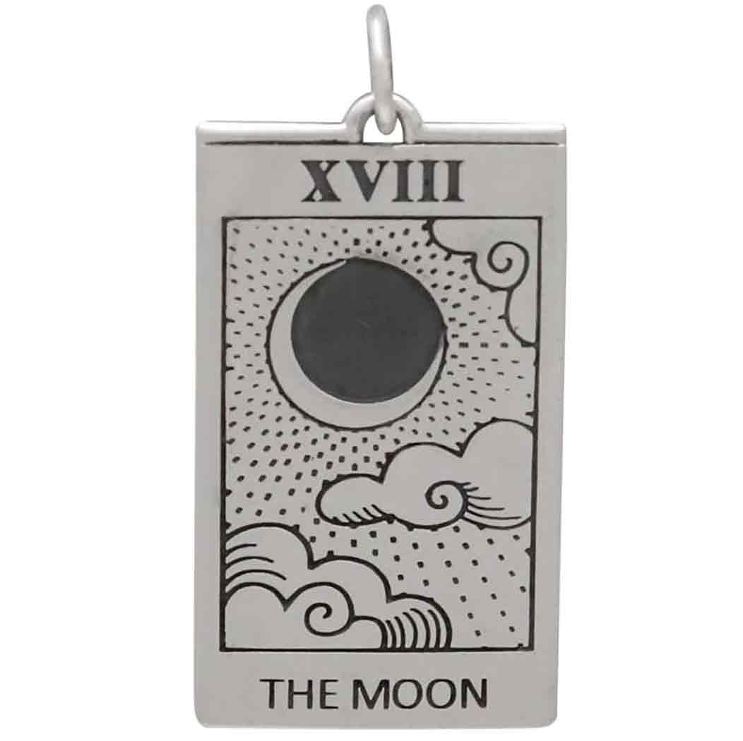 Sterling Silver Moon Tarot Card Charm