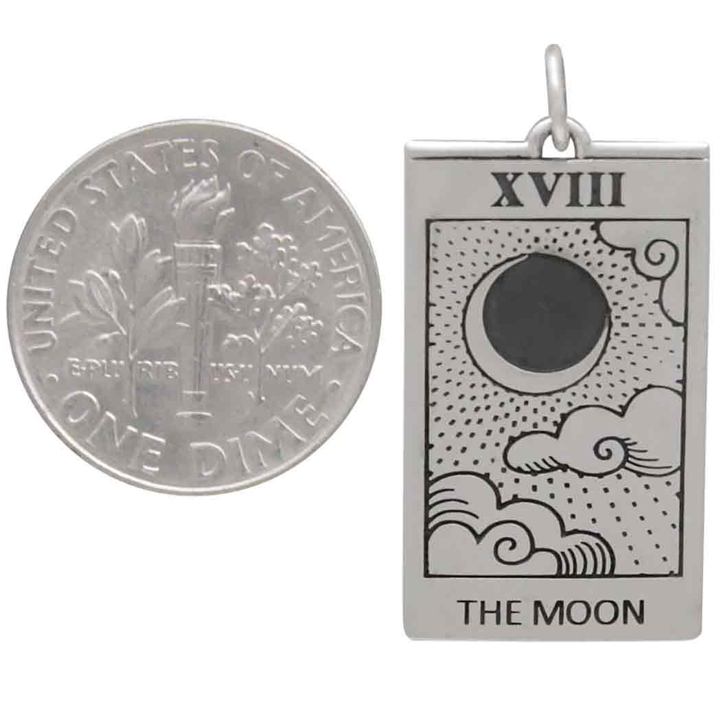Sterling Silver Moon Tarot Card Charm