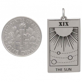 Sterling Silver Sun Tarot Card Charm