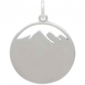 Sterling Silver Horse Running in Mountains Pendant