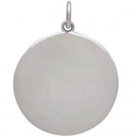 Silver Wolf and Mountain Pendant with Bronze Moon 26x20mm