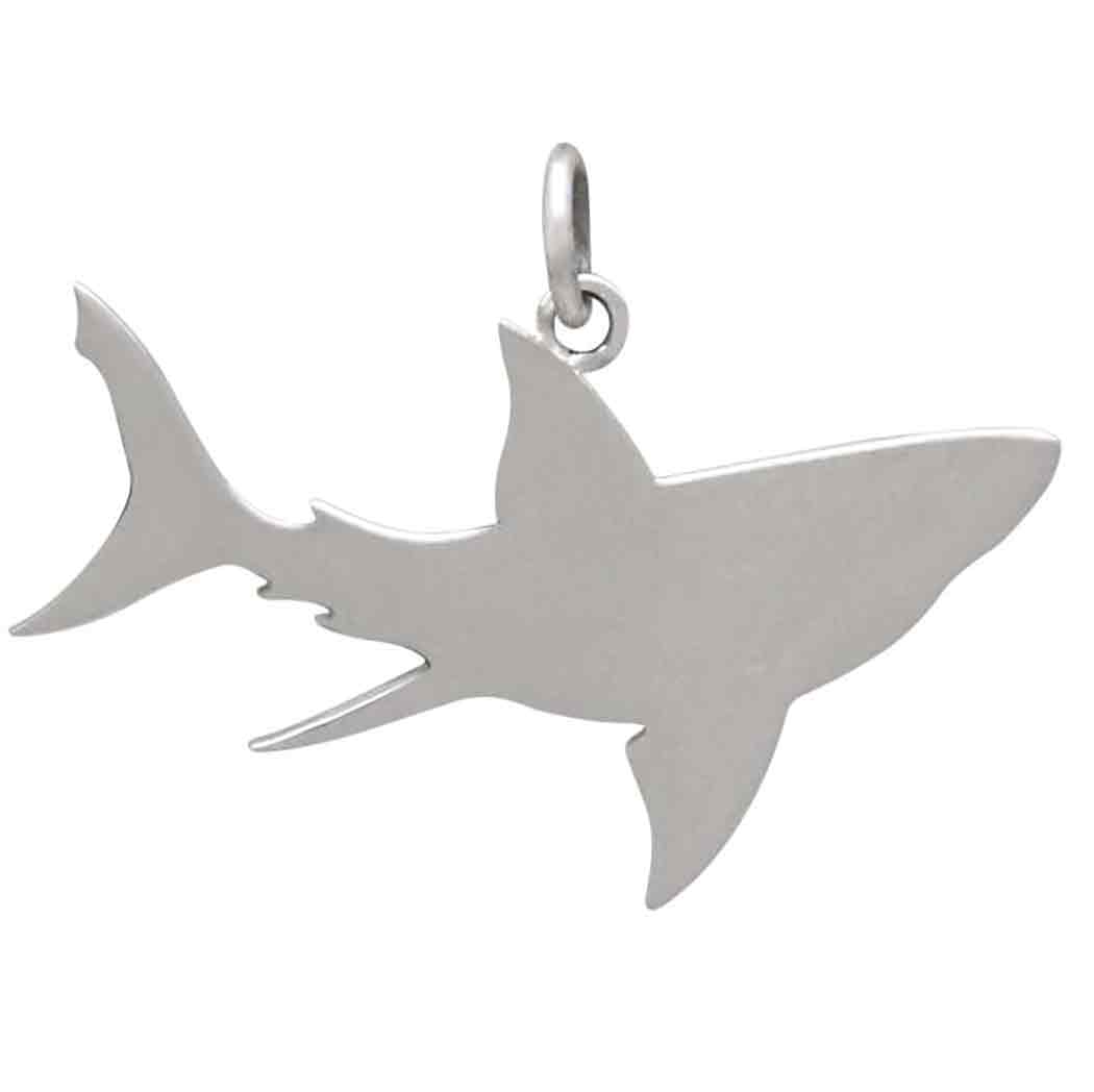 Sterling Silver Great White Shark Charm 19x26mm