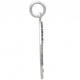 Sterling Silver Snowy Mountain and Snowflake Pendant 23x18mm