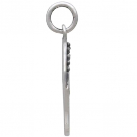 Sterling Silver Mountain and Skier Charm 21x15mm