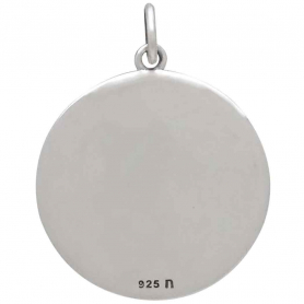 Sterling Silver Rabbit Over the Moon Pendant 26x20mm