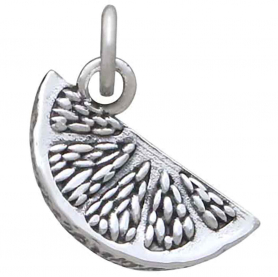 Sterling Silver Orange Slice Charm 15x13mm