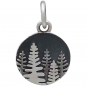 Sterling Silver Mini Layered Pine Tree Charm 16x10mm