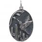 Sterling Silver Hummingbird and Cactus Pendant 26x16mm