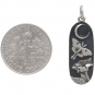 Sterling Silver Luna Moth Charm with Moonflower