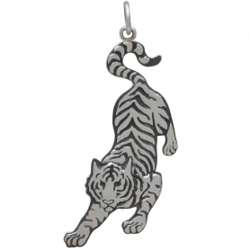 Sterling Silver Prowling Tiger Pendant