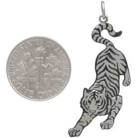 Sterling Silver Prowling Tiger Pendant