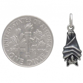 Sterling Silver Small Hanging Bat Charm