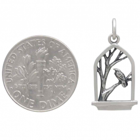 Sterling Silver Raven in Window Charm