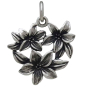 Sterling Silver Flower Cluster Charm Front View