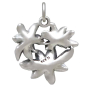 Sterling Silver Flower Cluster Charm Back View