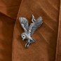 Sterling Silver Soaring Owl Charm 26x17mm