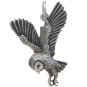 Sterling Silver Soaring Owl Charm Front View