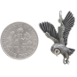 Sterling Silver Soaring Owl Charm with Dime