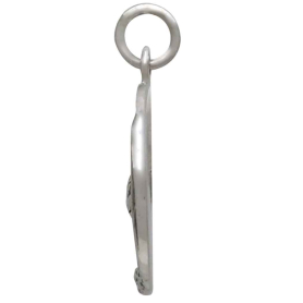 Sterling Silver Trout in Stream Pendant Side View