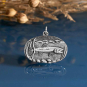 Sterling Silver Trout in Stream Pendant 22x25mm