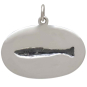 Sterling Silver Trout in Stream Pendant Back View