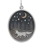 Mixed Metal Running Fox in Meadow Charm 28x19mm front view