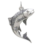 Sterling Silver Salmon Charm Front View