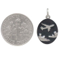 Sterling Silver Flying Airplane Pendant with Dime