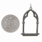 Sterling Silver Gothic Window Charm with Dime