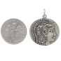 Sterling Silver Goddess Athena Coin Pendant with Dime