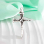 Sterling Silver Stake Cross Pendant 37x22mm