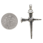 Sterling Silver Stake Cross Pendant  with Dime