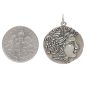 Sterling Silver Goddess Demeter Coin Pendant with Dime