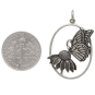 Sterling Silver Butterfly on Flower Pendant with Dime