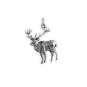 Sterling Silver Dimensional Elk Charm 26x18mm