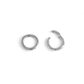 Silver Removable Charm Holder Hammered Texture 12mm