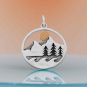 Nina Designs Mixed Metal Mountain Trees and Waves Layered Pendant