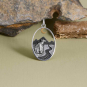 Nina Designs Silver Bear with Mountains and Bronze Moon Charm