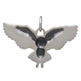 Sterling Silver Flying Owl Charm Back View