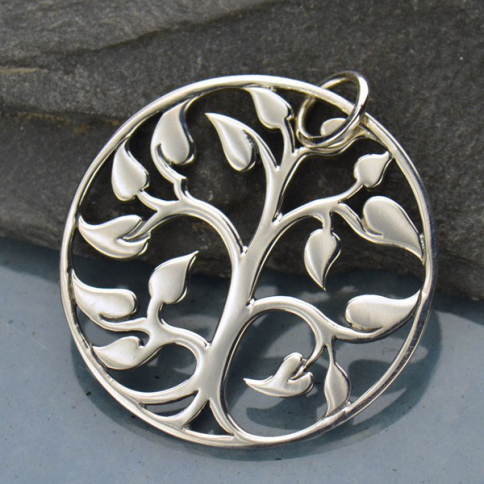 Sterling Silver Tree of Life Pendant - Large 34x30mm