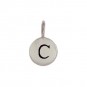 Sterling Silver Letter Charms - Initial C 13x8mm