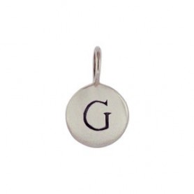 Sterling Silver Letter Charms - Initial G 13x8mm