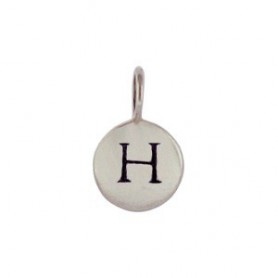 Sterling Silver Letter Charms - Initial H 13x8mm